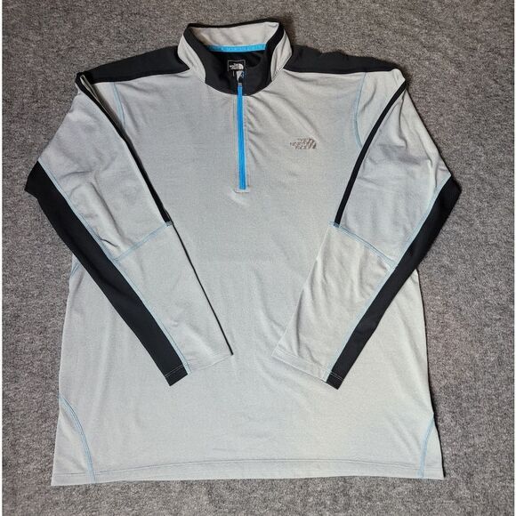 The North Face Men's Kilowatt 1/4 Zip XL Gray/Black Long Sleeve Sweater Good Cin - Picture 1 of 12